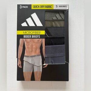 NWT Adidas Men's Microfiber Boxer Briefs 3-Pack - Black, Blue, Olive Size Small